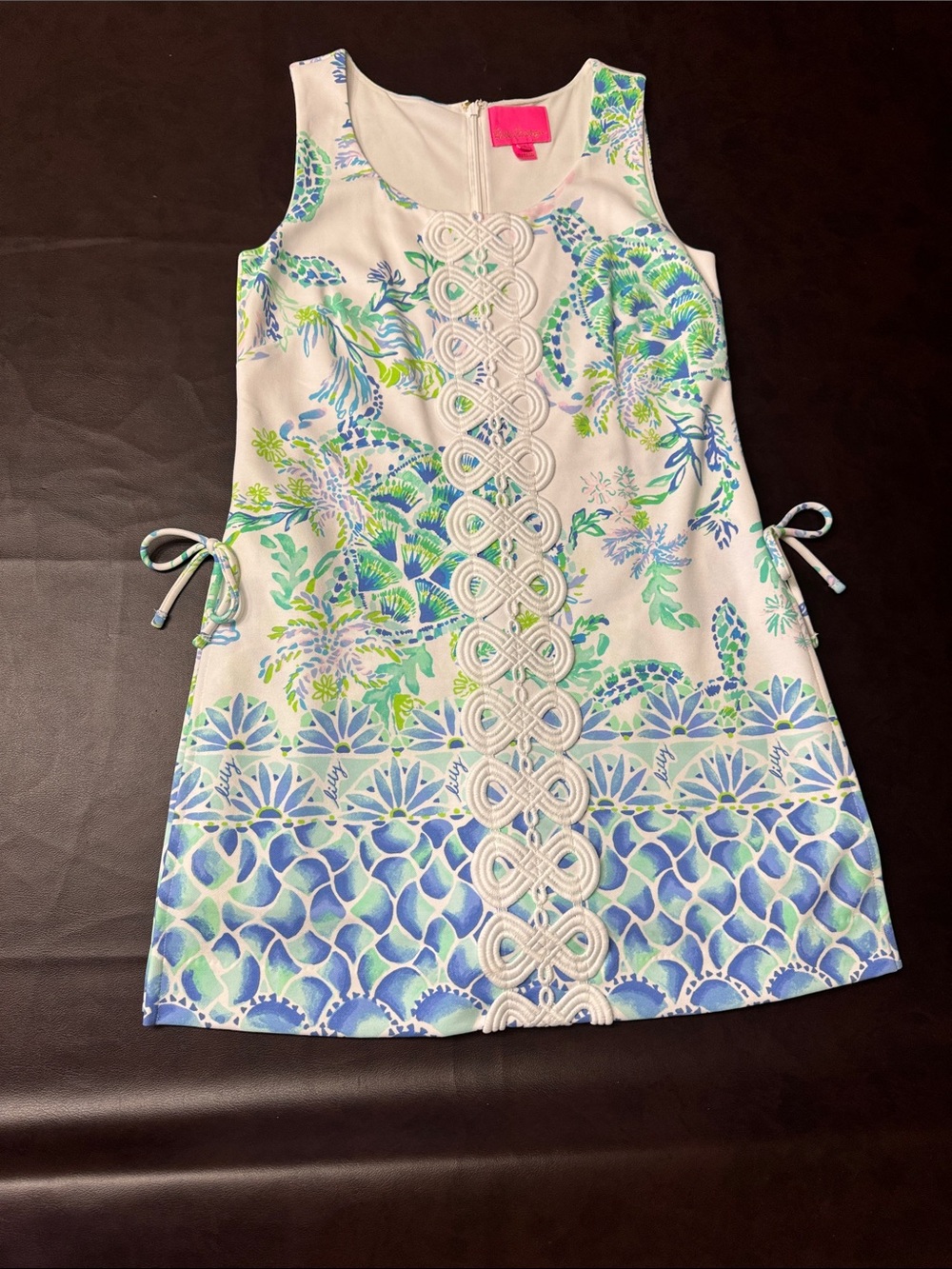 Lilly Pulitzer White Dress with Blue & Green Floral Print